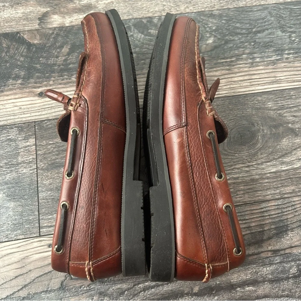 Dockers Men's Brown Leather Slip On Loafers Tassels Kiltie Size 13